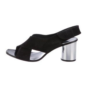 PEDRO GARCIA Suede Slingback Sandals w/mirror heel